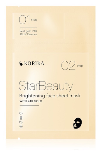 KORIKA StarBeauty rozjasňujúca plátienková maska s 24karátovým zlatom